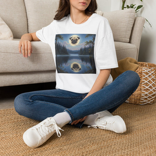 Canine Canvas Collection: Pug Moon Tee Shirt