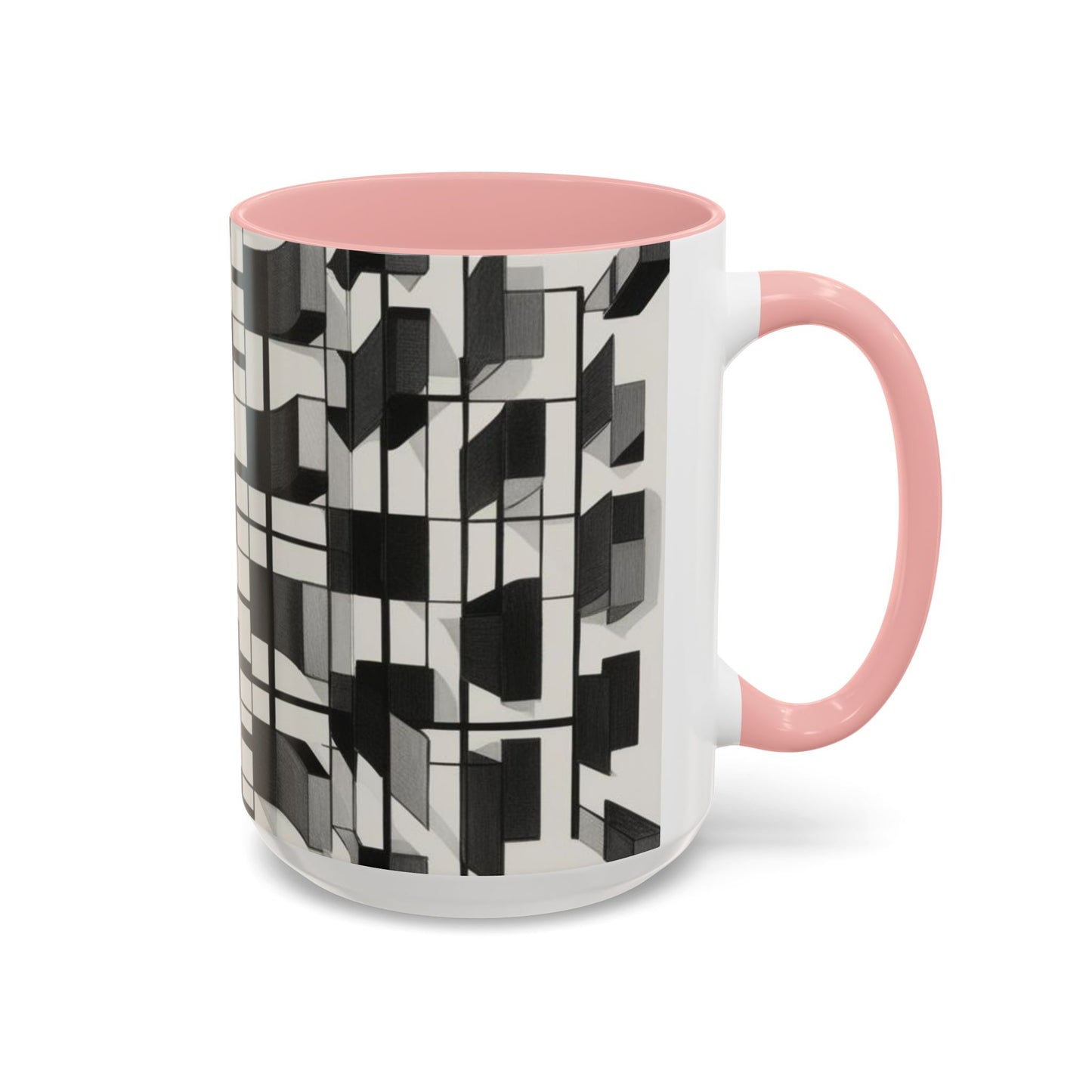 Optical Illusion Accent Mug – Ceramic Coffee Cup