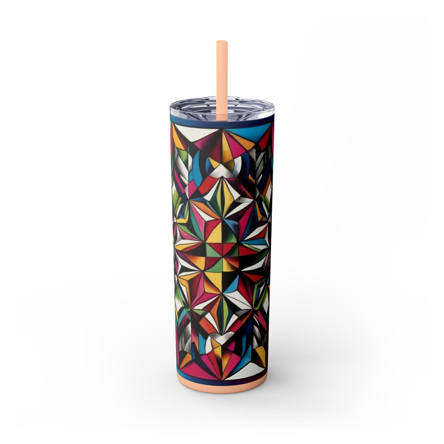 Optical Illusion Skinny Tumbler with Straw, 20oz