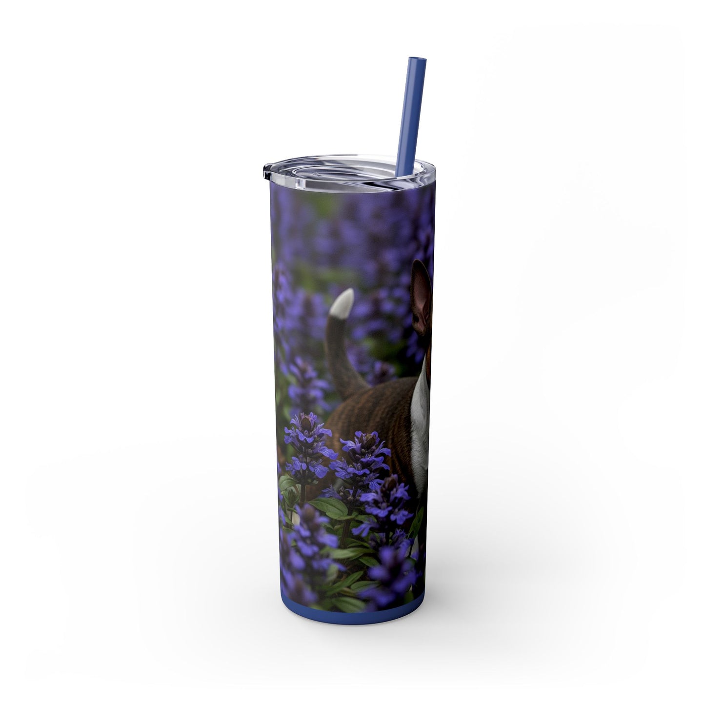 Miniature Bull Terrier Skinny Tumbler with Straw, 20oz