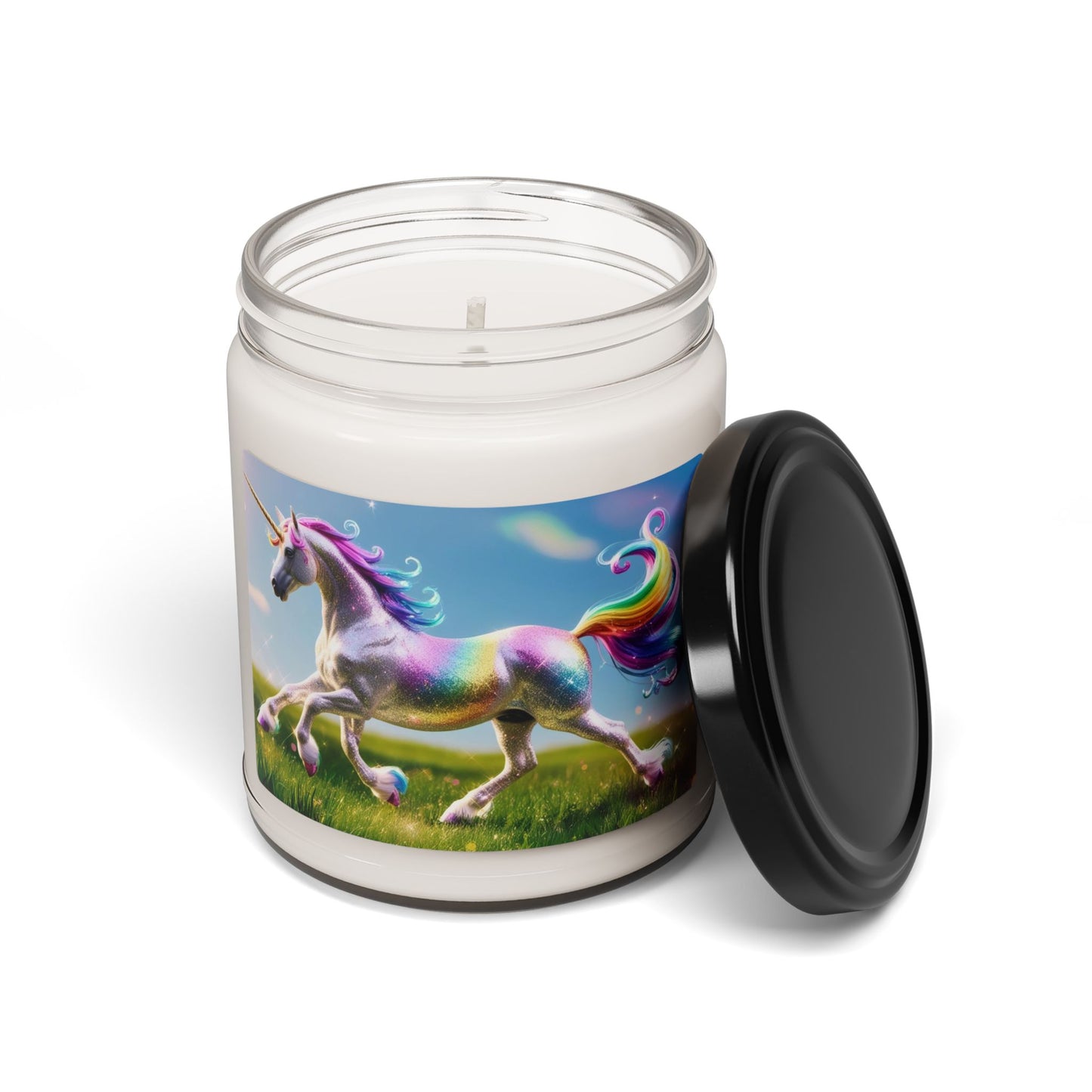 Glittery Rainbow Unicorn- Scented Soy Candle, 9oz