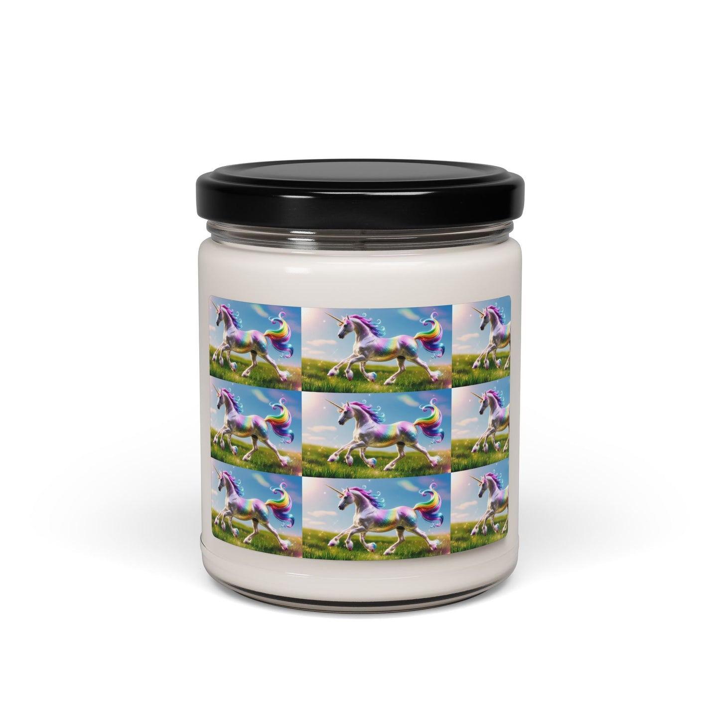 Glittery Rainbow Unicorn- Scented Soy Candle, 9oz