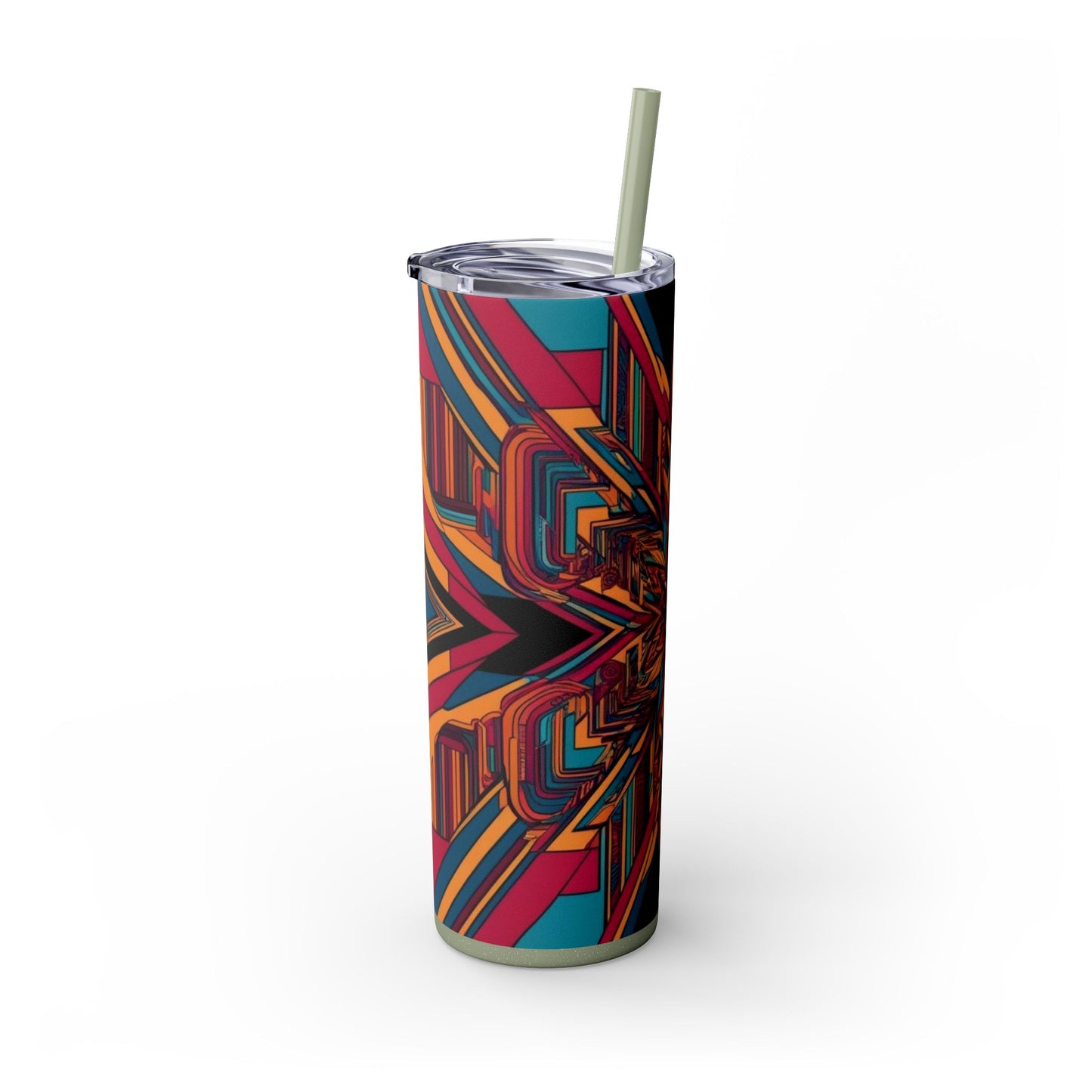 Optical Illusion Skinny Tumbler with Straw, 20oz