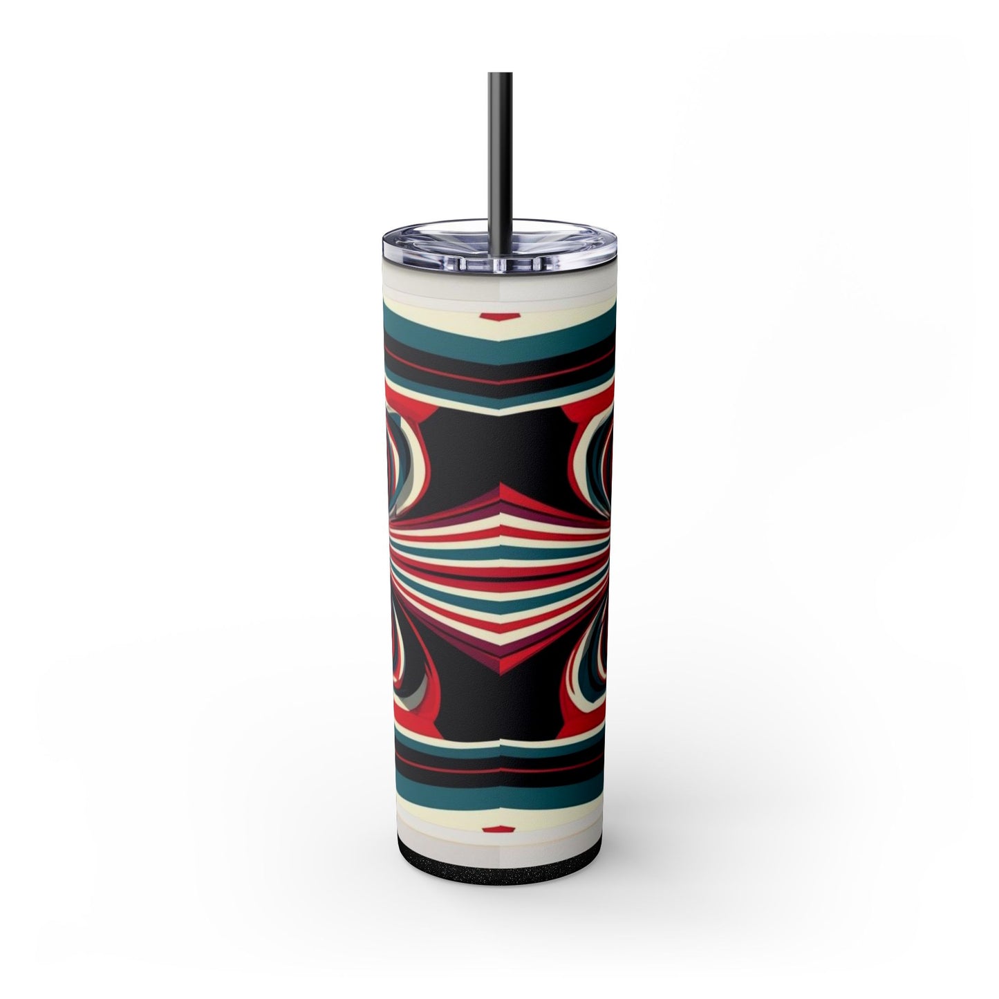 Optical Illusion Skinny Tumbler with Straw, 20oz