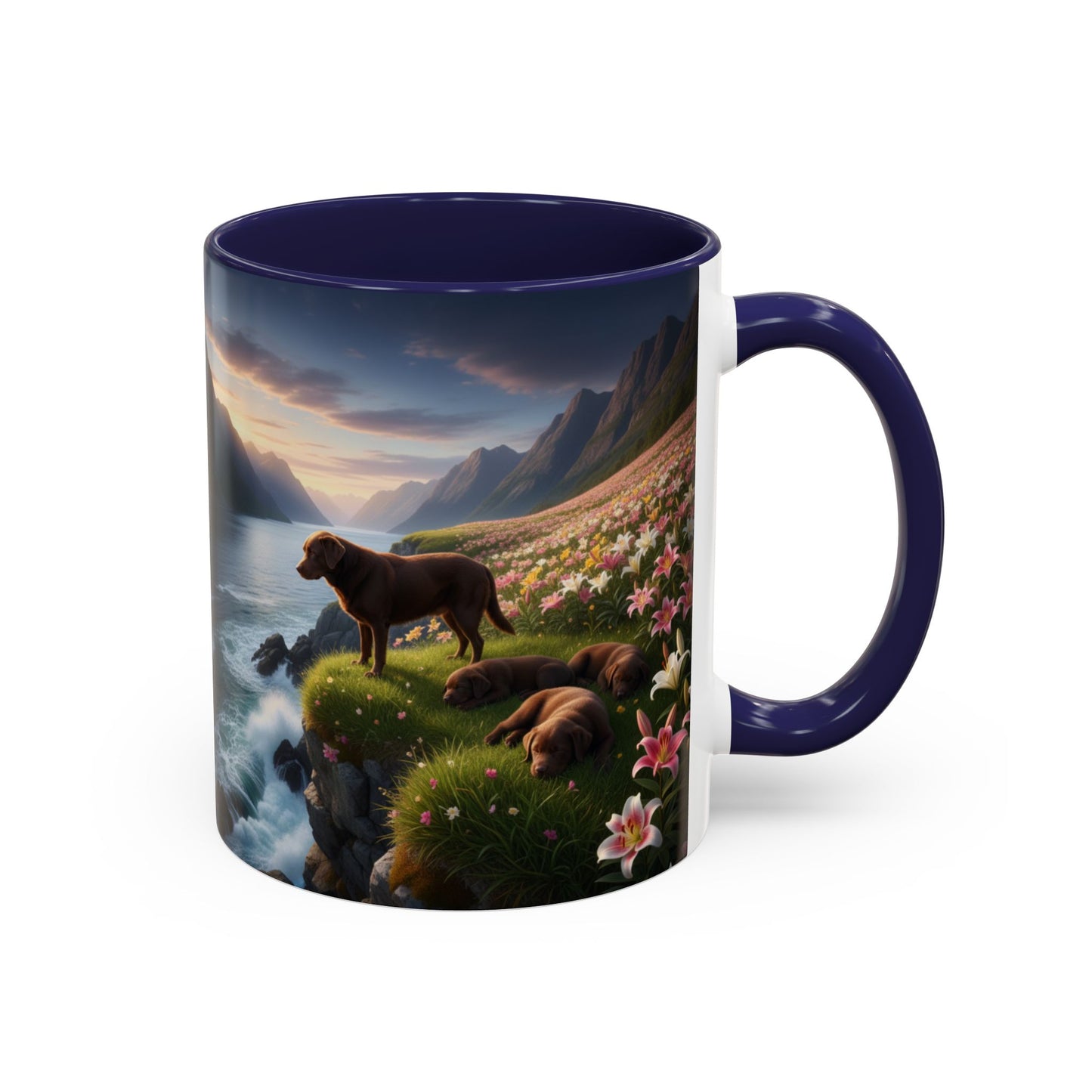 Chocolate Labrador Retriever Accent Mug – Ceramic Coffee Cup