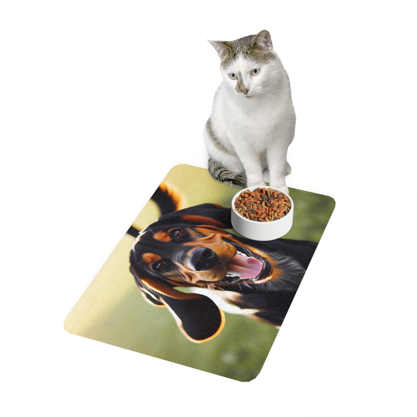 Pet Food Mat (12x18) - Black and Tan Coonhound