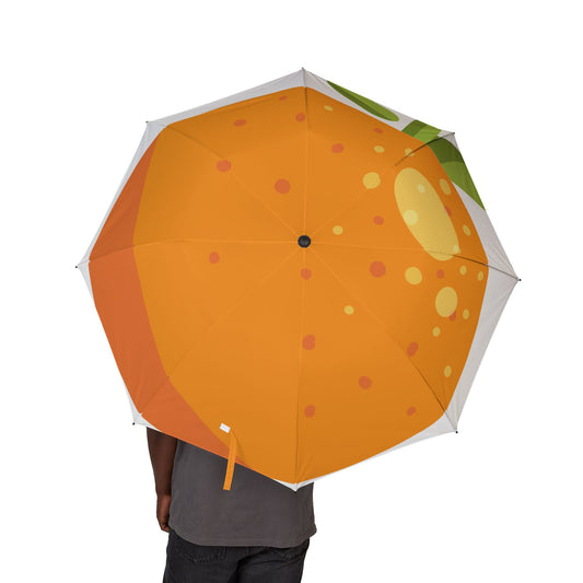 Navel Orange Semi-Automatic Foldable Umbrella