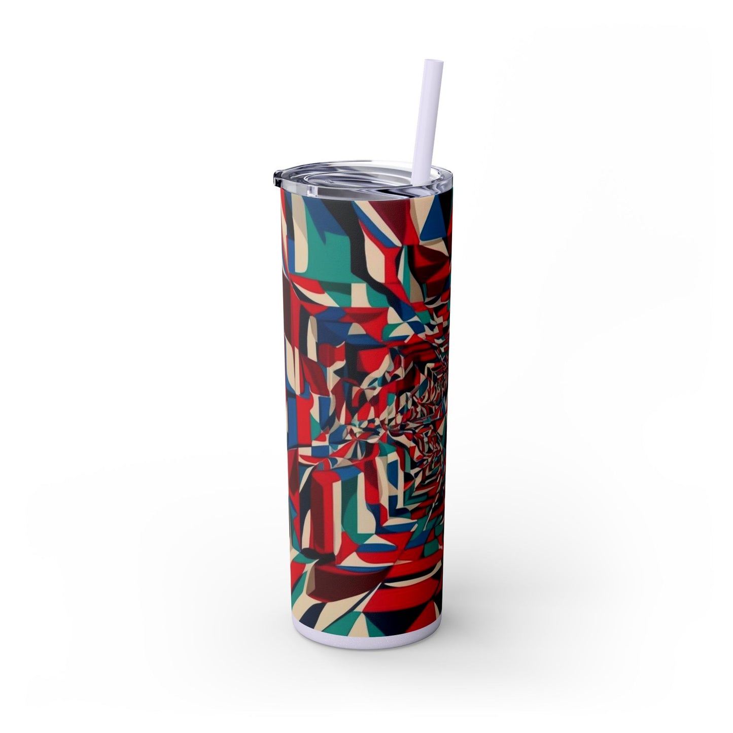 Optical Illusion Skinny Tumbler with Straw, 20oz