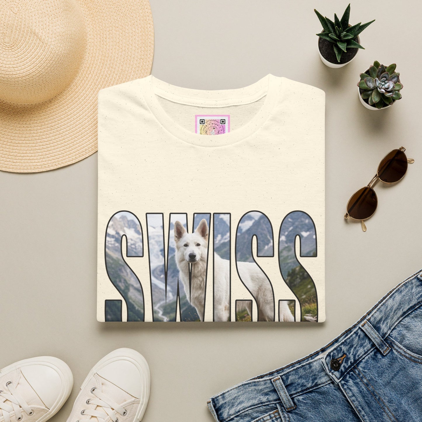 White Swiss Mountain Dog Tee Shirt
