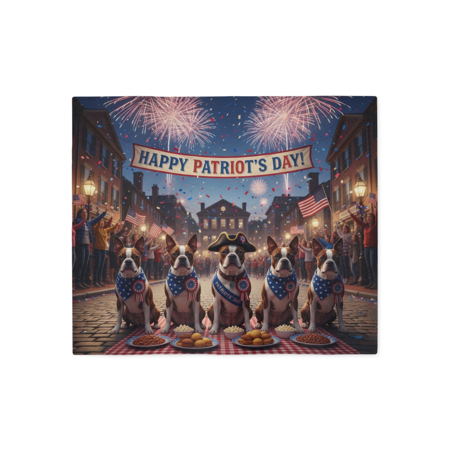 Patriot's Day Patriotic Dogs Blanket
