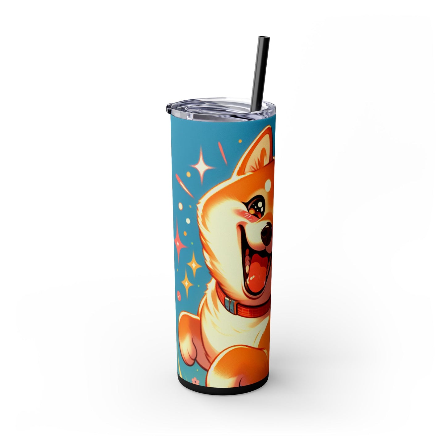 Shiba Inu Skinny Tumbler with Straw, 20oz