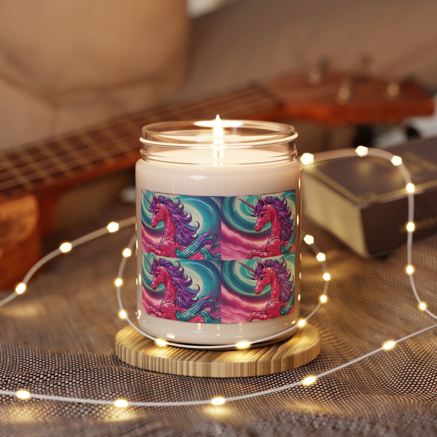 Glittery Psychedelic Unicorn- Scented Soy Candle, 9oz