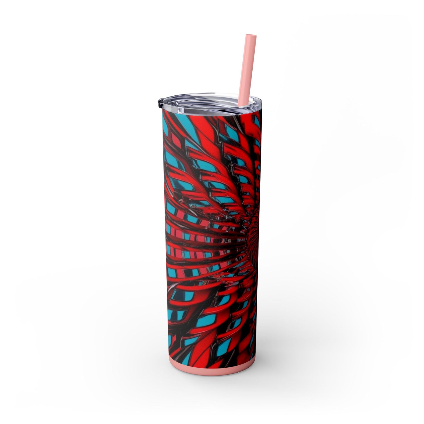 Optical Illusion Skinny Tumbler with Straw, 20oz