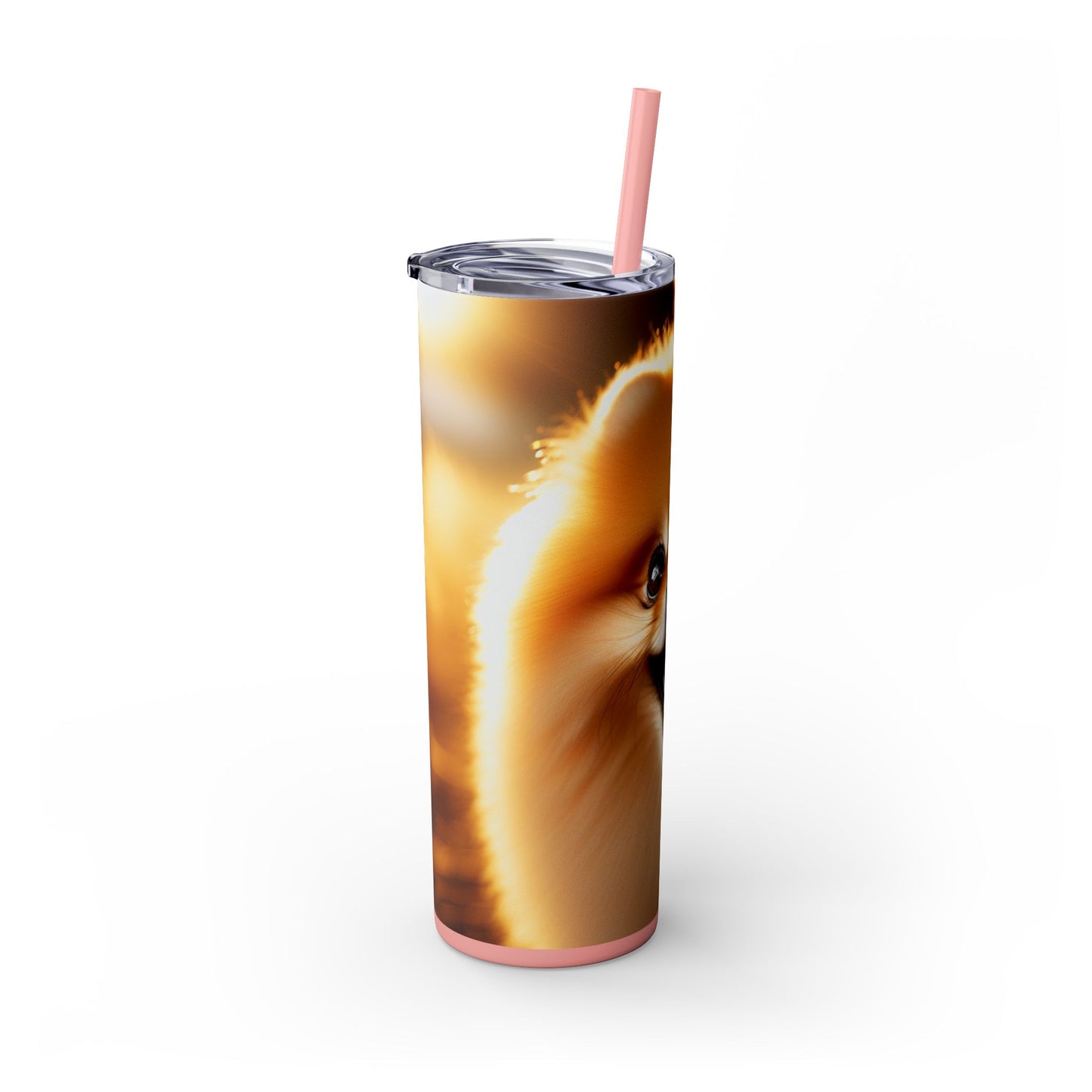 Pomeranian Skinny Tumbler with Straw, 20oz