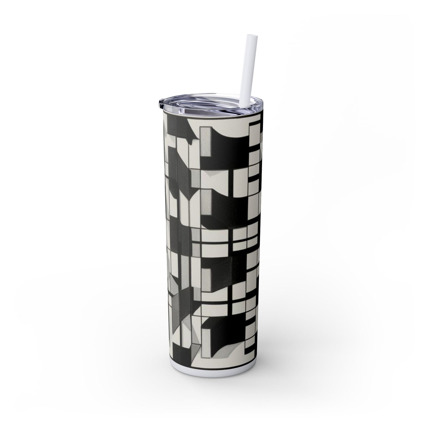 Optical Illusion Skinny Tumbler with Straw, 20oz