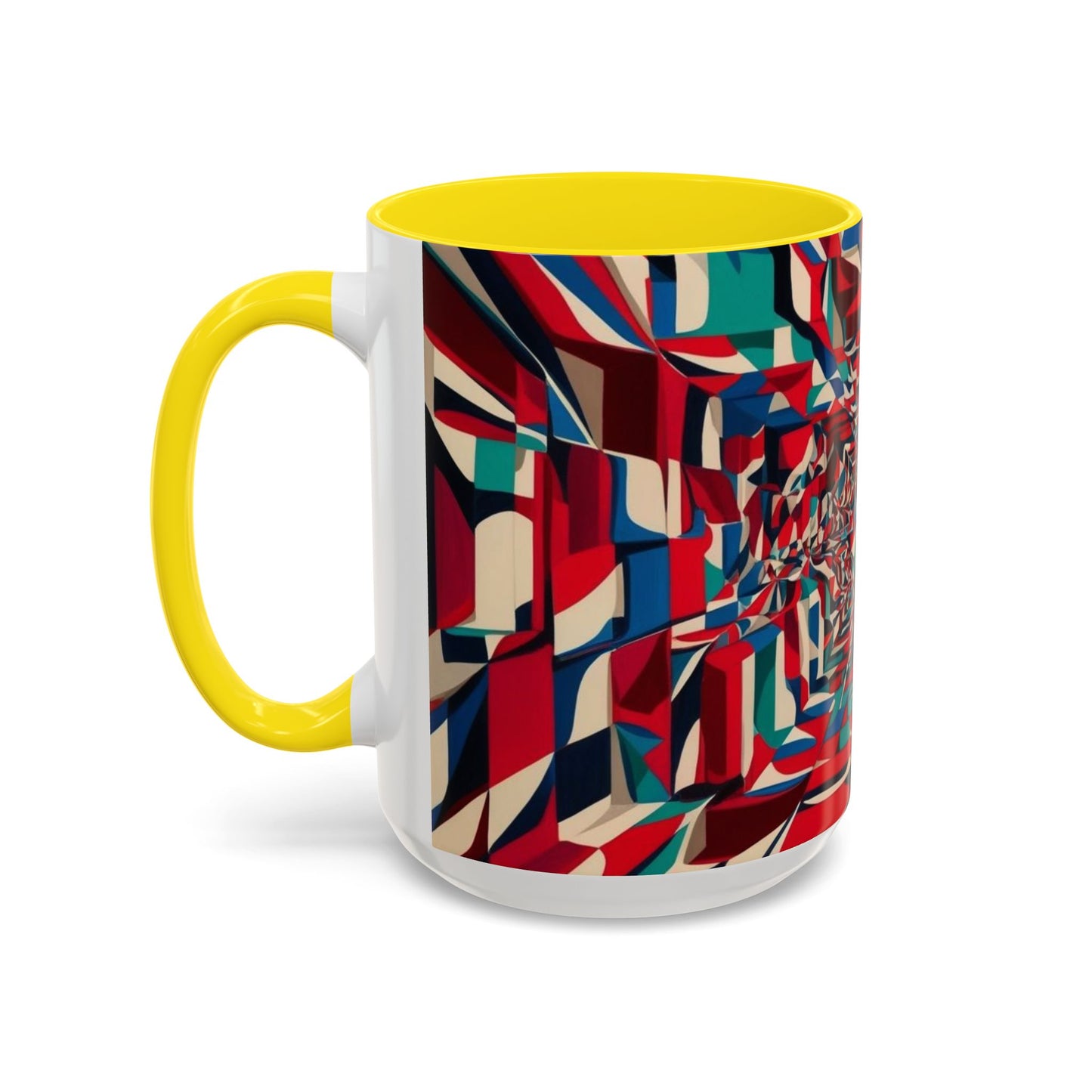 Optical Illusion Accent Mug – Ceramic Coffee Cup