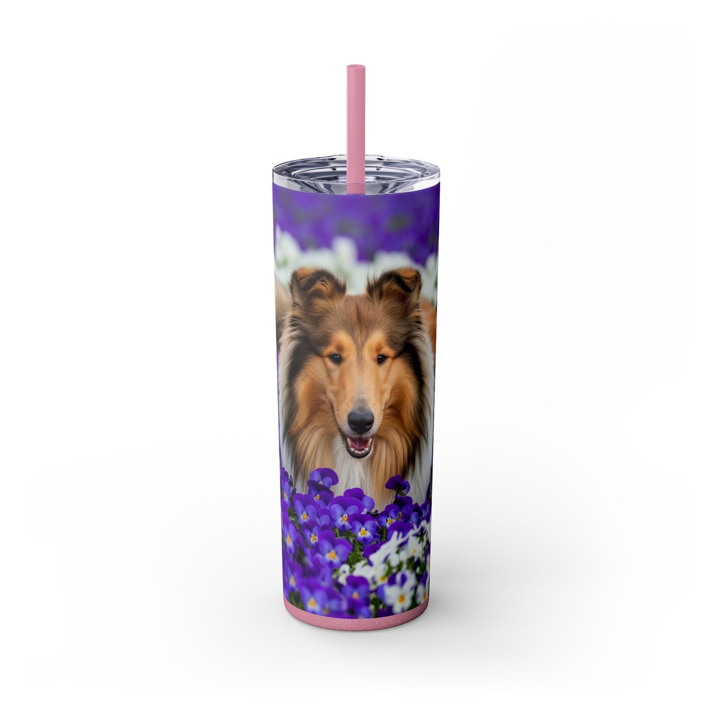 Gobelet isotherme Collie Skinny avec paille, 590 ml