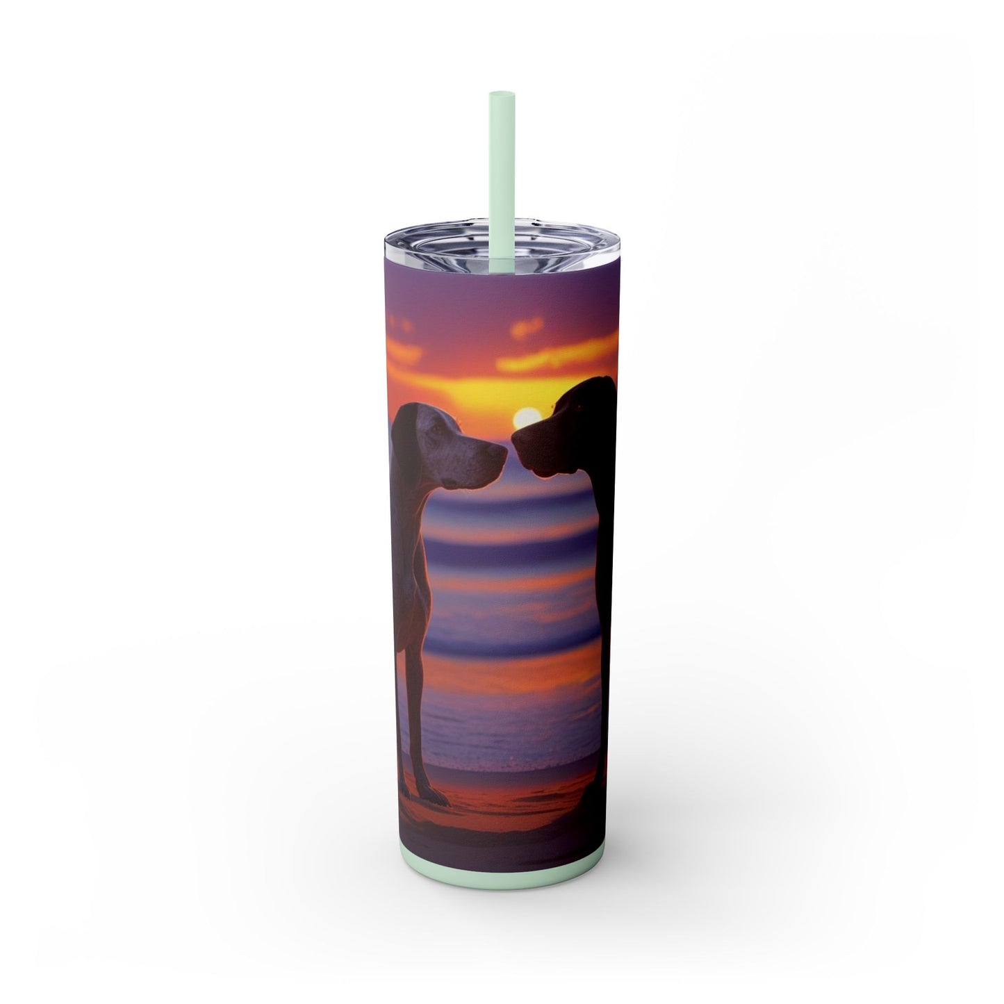 German Shorthaired Pointer Love Skinny Tumbler with Straw, 20oz