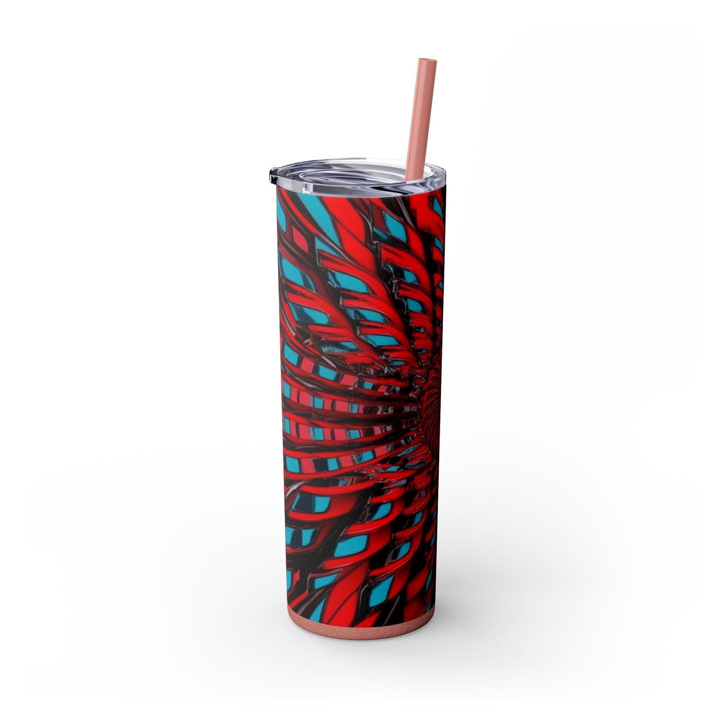 Optical Illusion Skinny Tumbler with Straw, 20oz