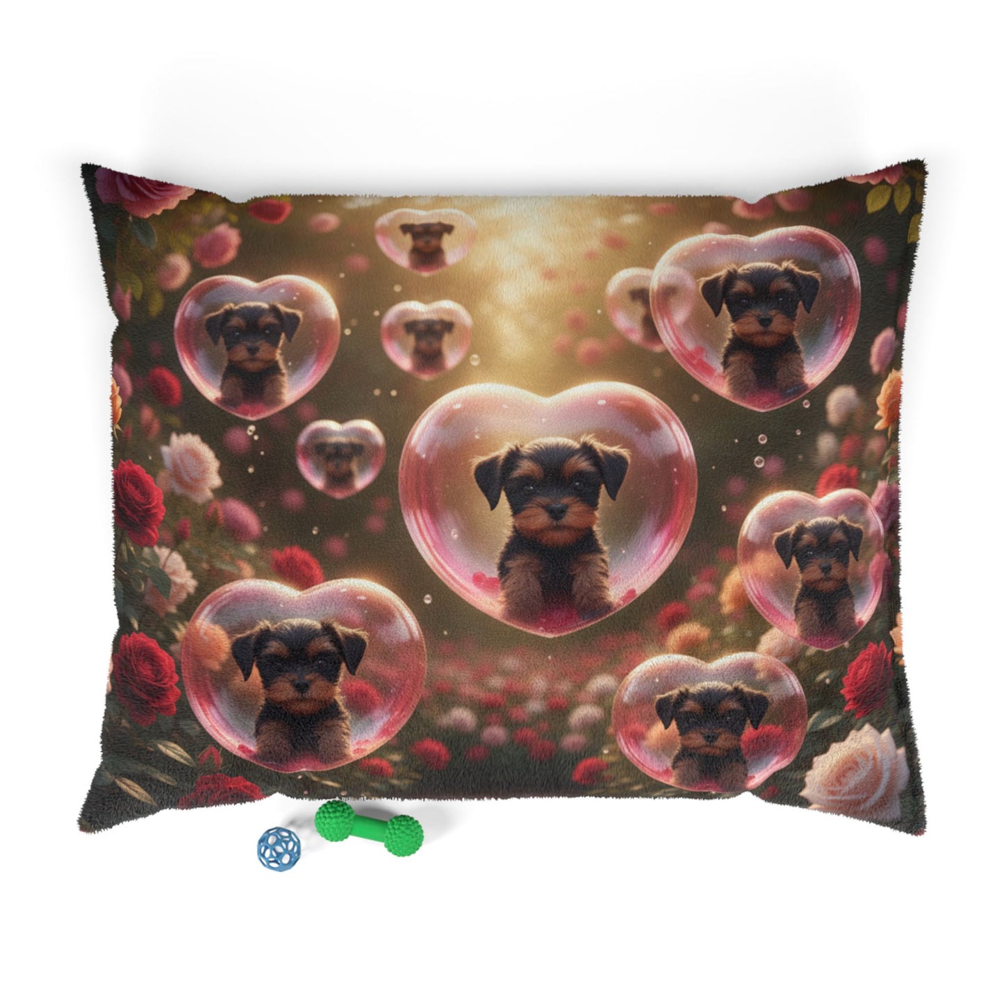 Valentine Puppy Heart Pet Bed — Floral Bubble Dog Bed
