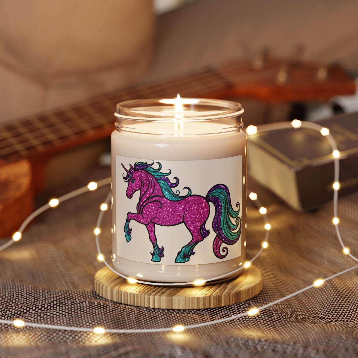 Glittery Psychedelic Unicorn- Scented Soy Candle, 9oz