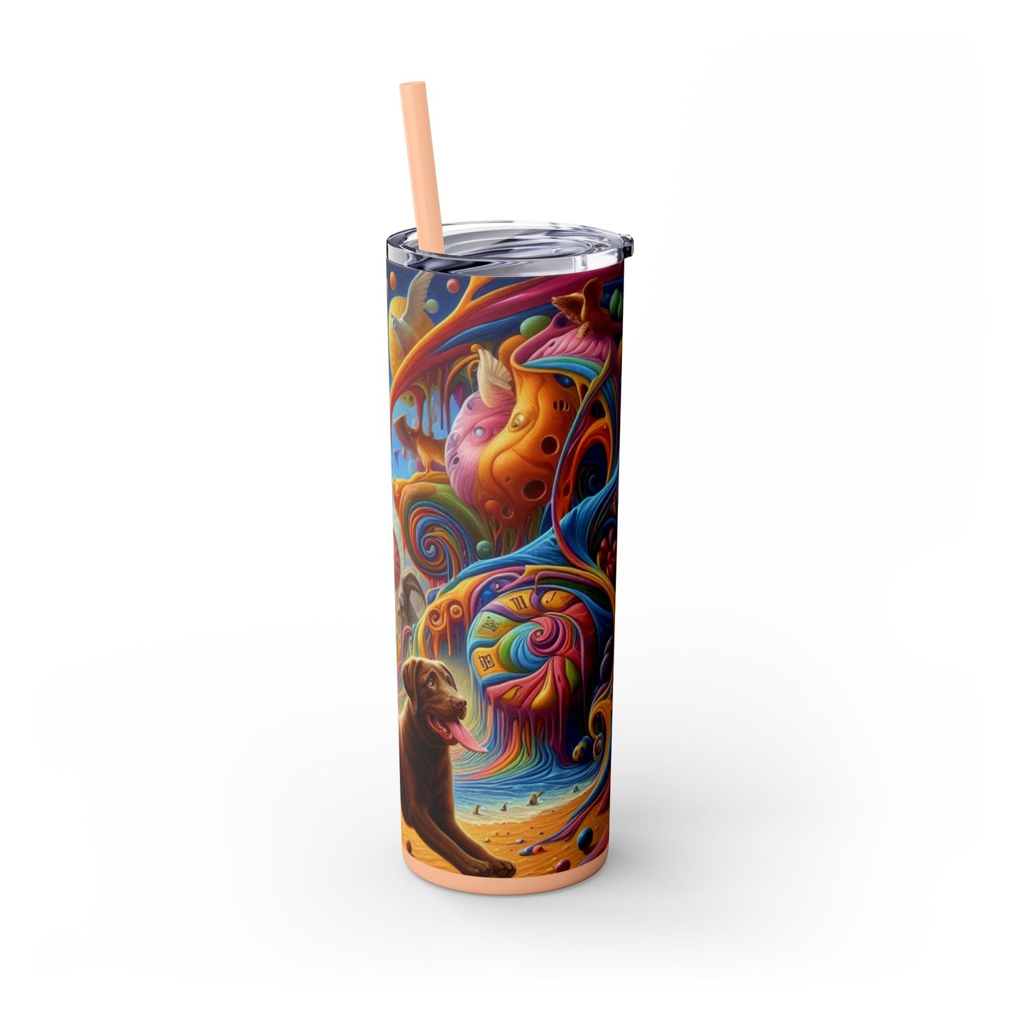 Gobelet Labrador en chocolat avec paille, 590 ml