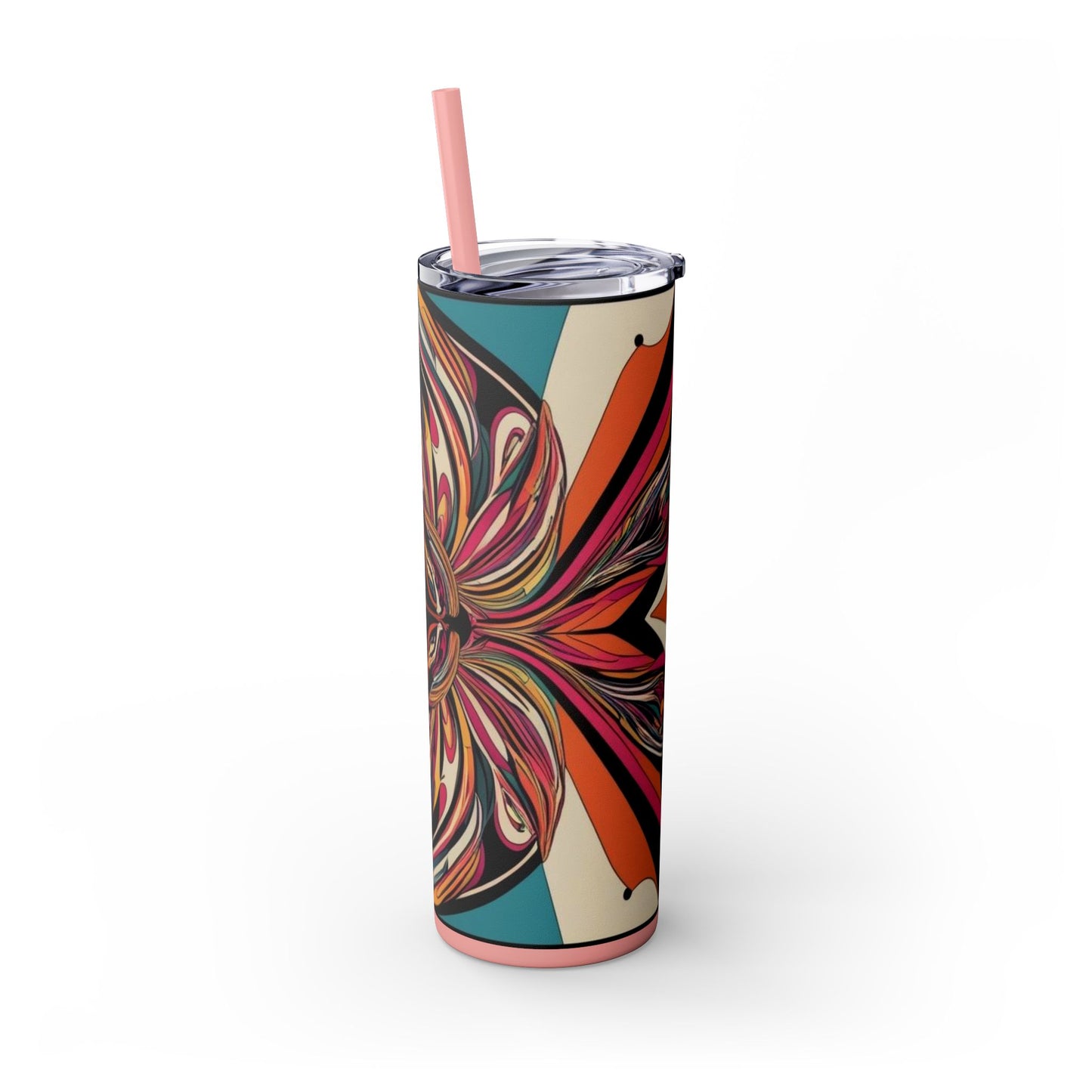 Optical Illusion Skinny Tumbler with Straw, 20oz