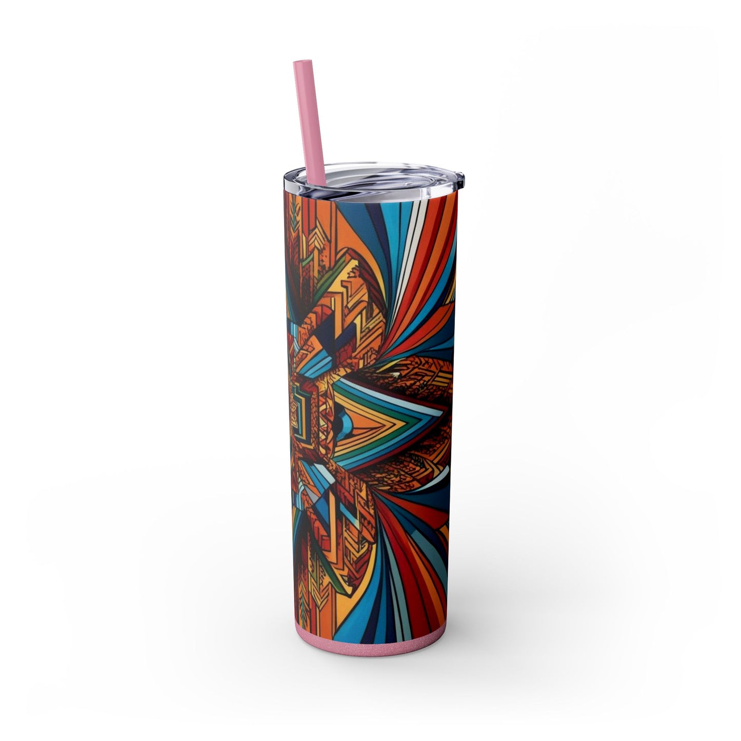 Optical Illusion Skinny Tumbler with Straw, 20oz