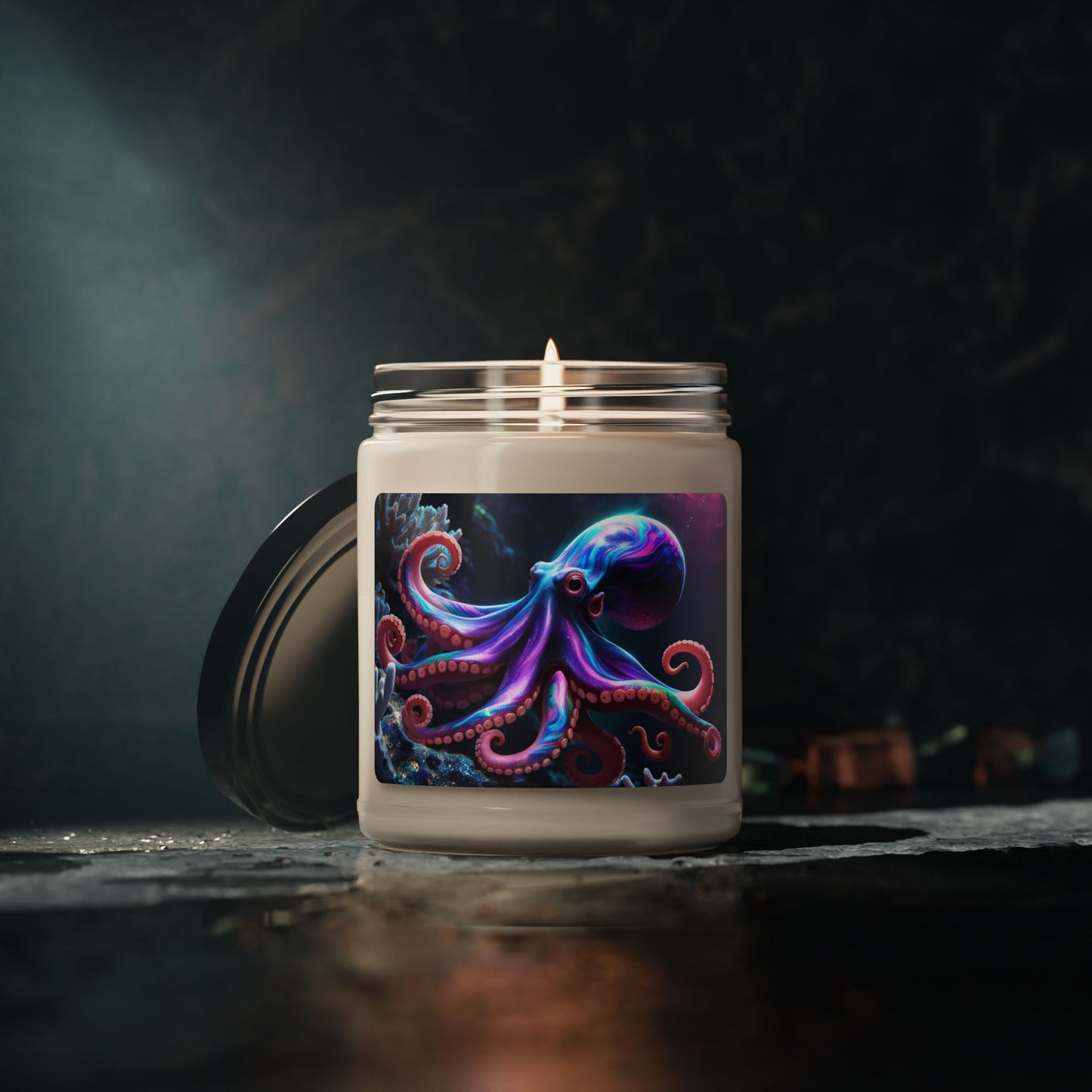 Octopus in Coral- Scented Soy Candle, 9oz