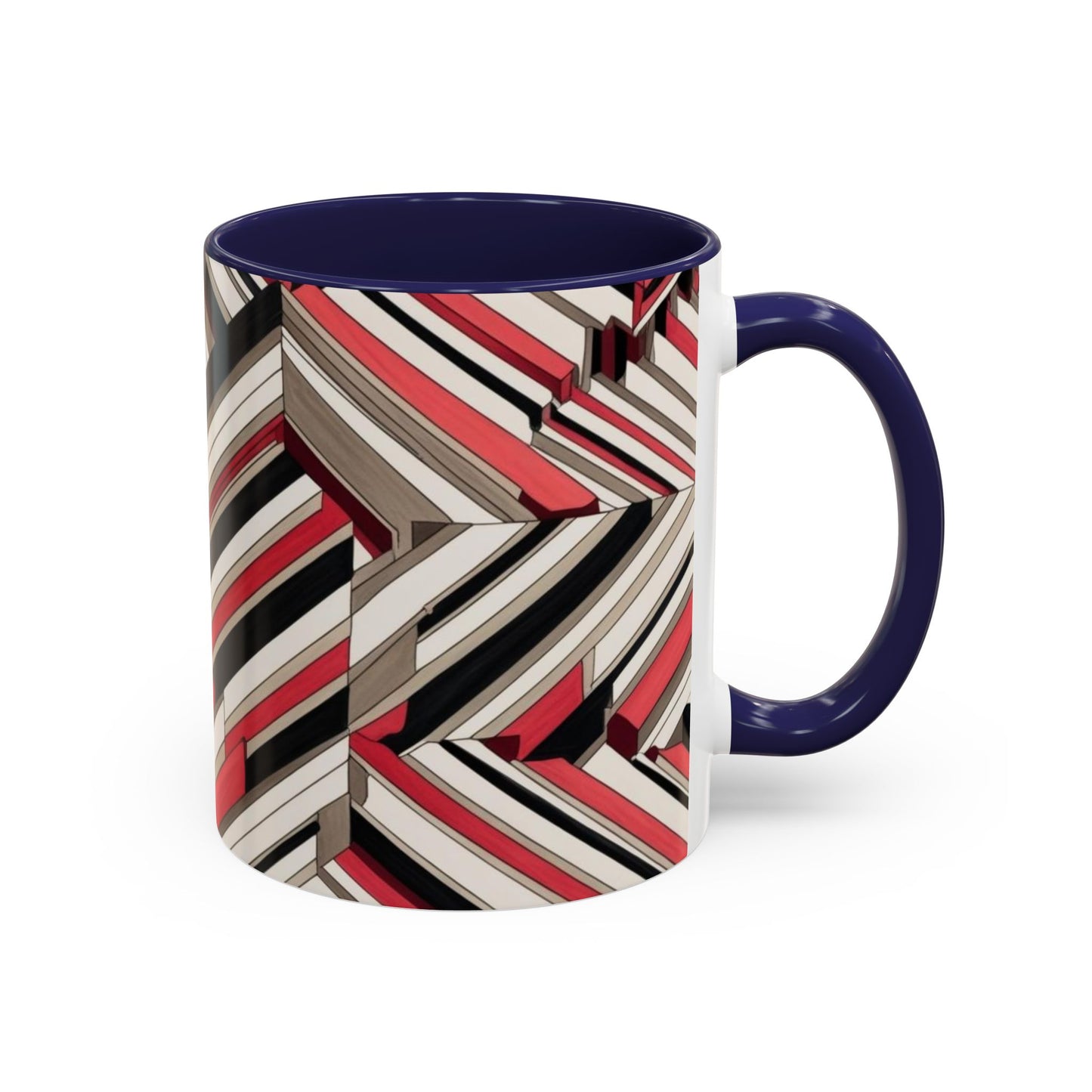Optical Illusion Accent Mug – Ceramic Coffee Cup