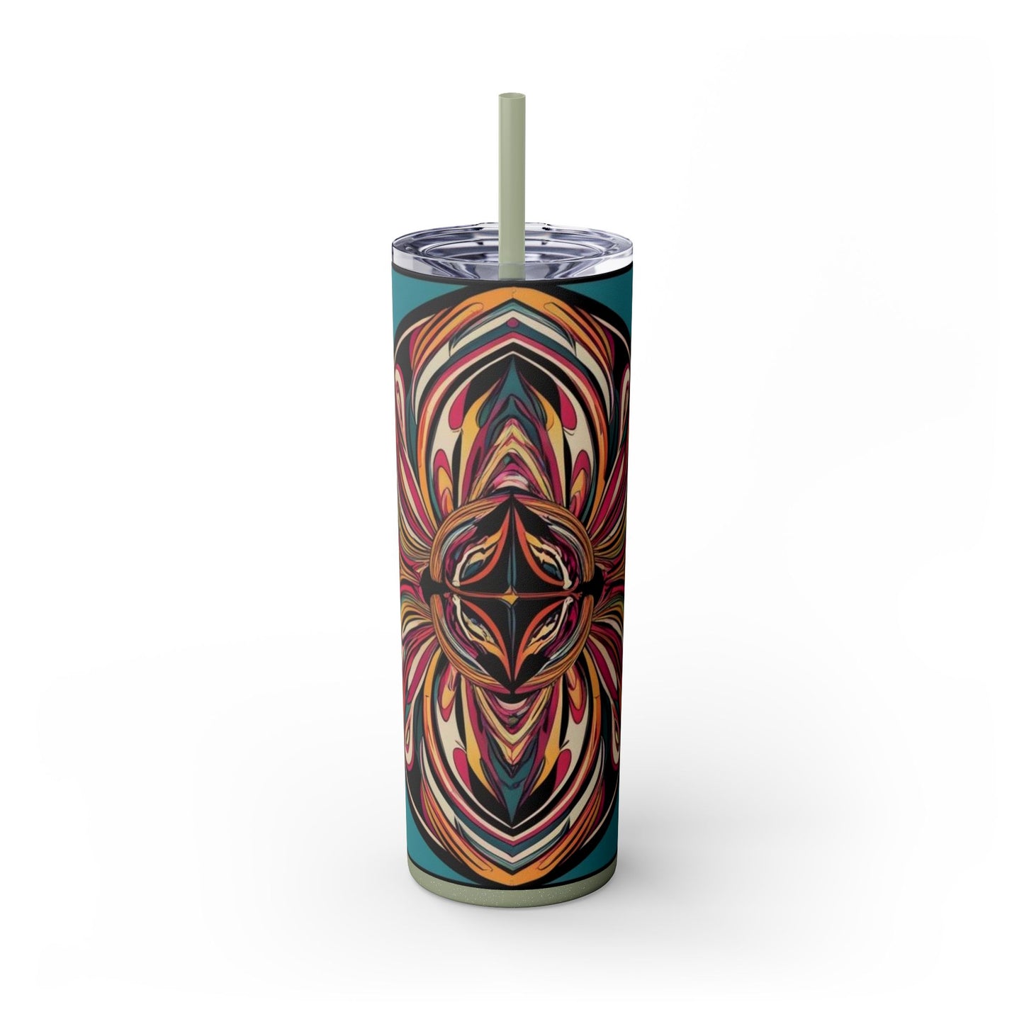 Optical Illusion Skinny Tumbler with Straw, 20oz