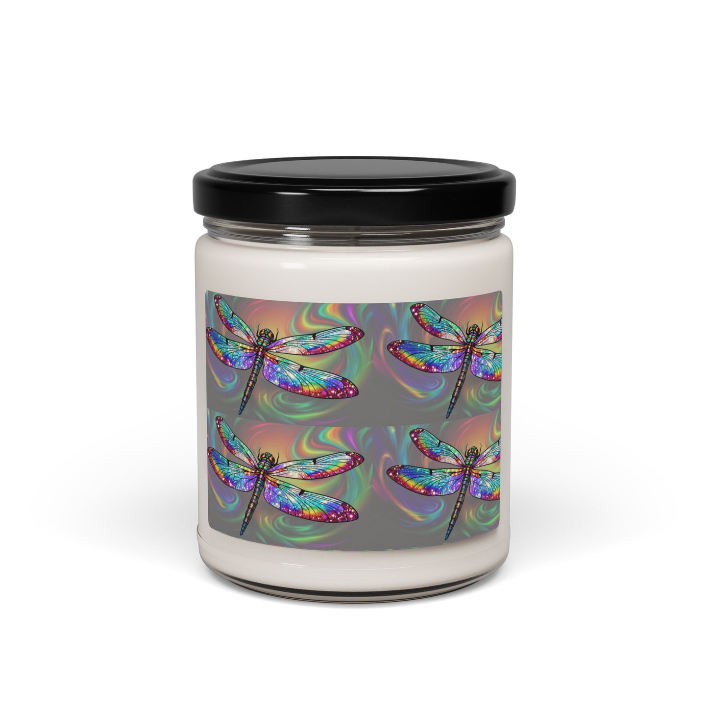 Glittery Psychedelic Dragonfly- Scented Soy Candle, 9oz