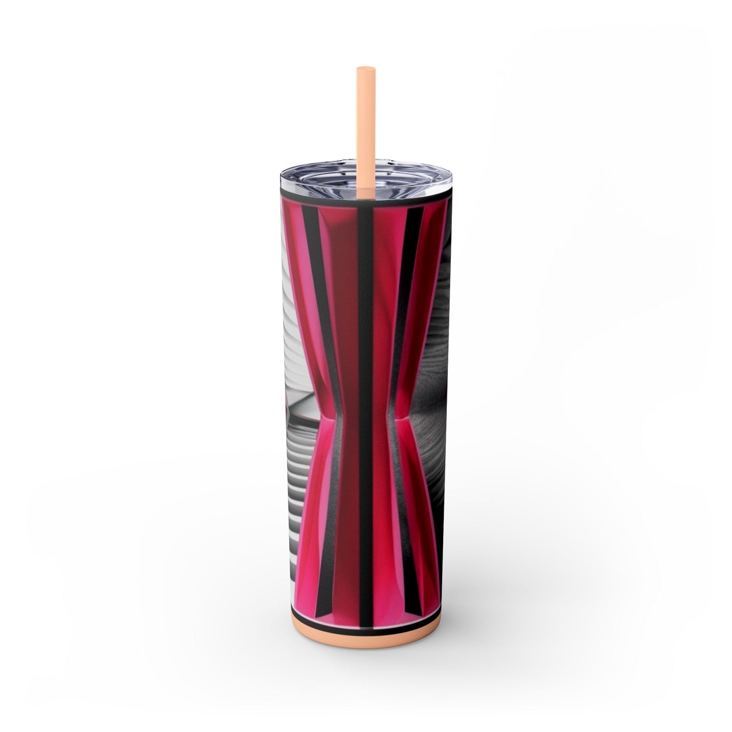 Optical Illusion Skinny Tumbler with Straw, 20oz