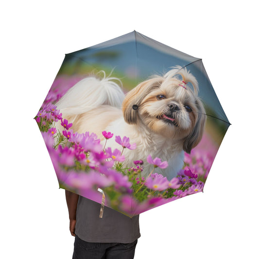Shih Tzu Semi-Automatic Foldable Umbrella