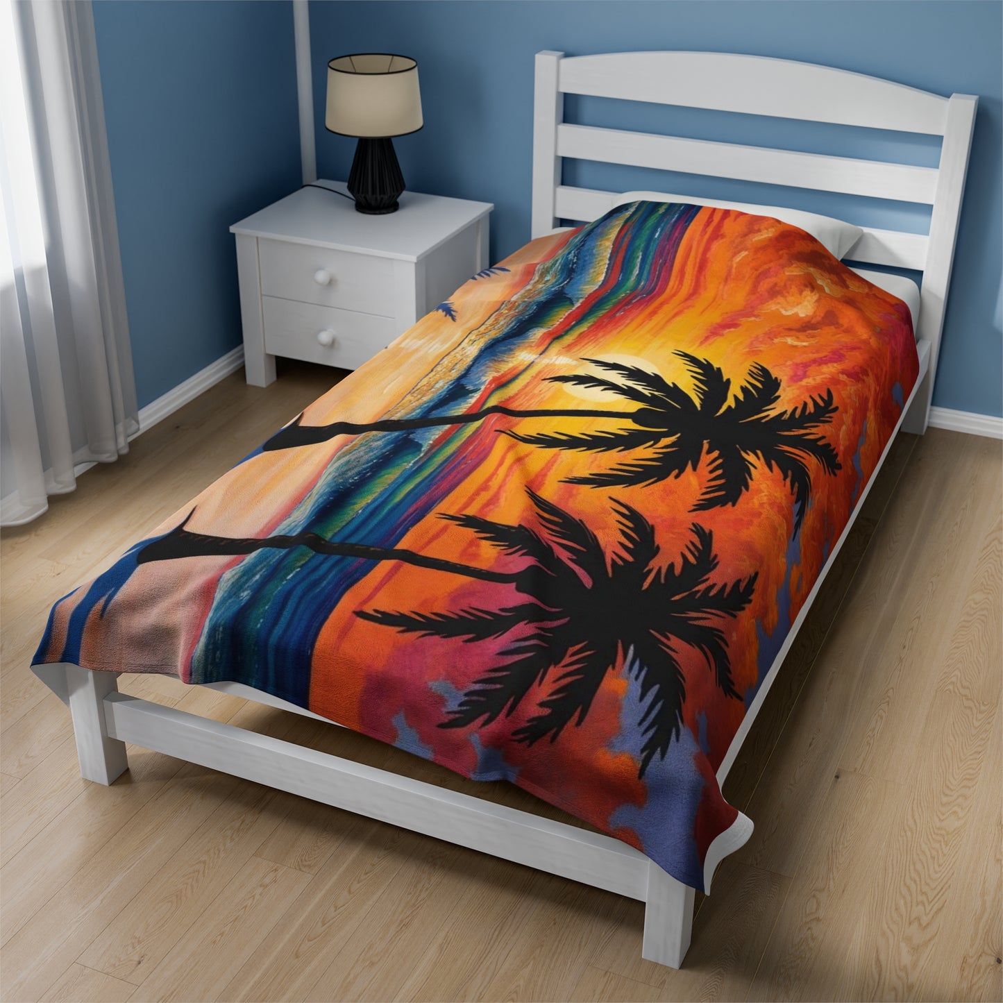 Velveteen Plush Blanket- Beach Sunset