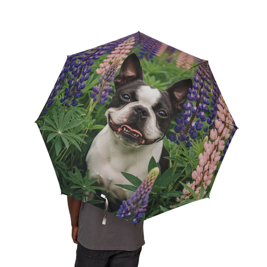Boston Terrier Semi-Automatic Foldable Umbrella