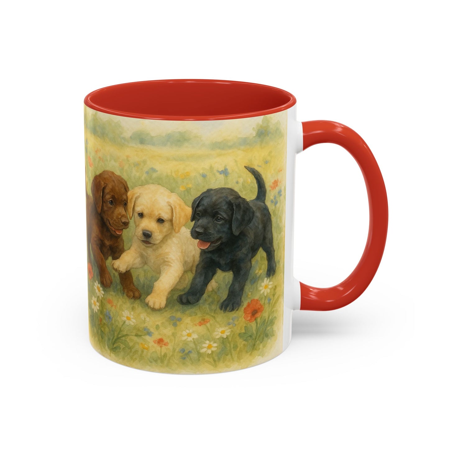 Labrador Retriever puppies Accent Mug – Ceramic Coffee Cup