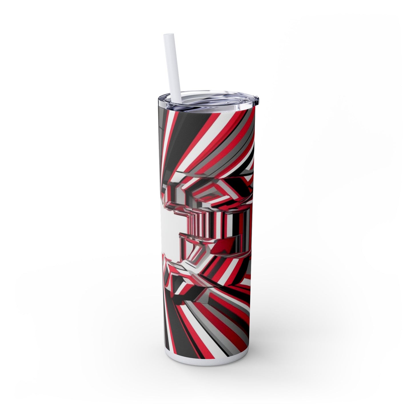 Optical Illusion Skinny Tumbler with Straw, 20oz