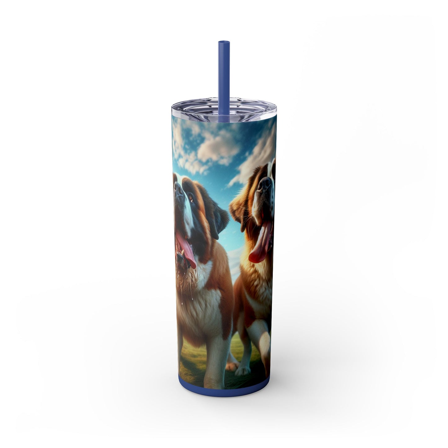 Saint Bernard Skinny Tumbler with Straw, 20oz
