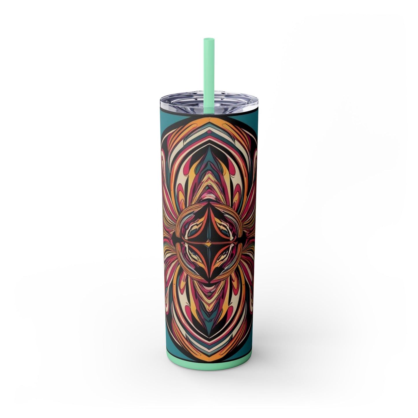 Optical Illusion Skinny Tumbler with Straw, 20oz