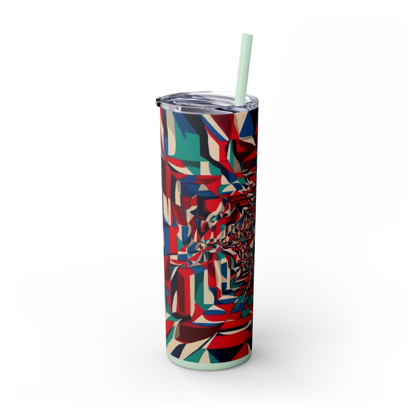 Optical Illusion Skinny Tumbler with Straw, 20oz