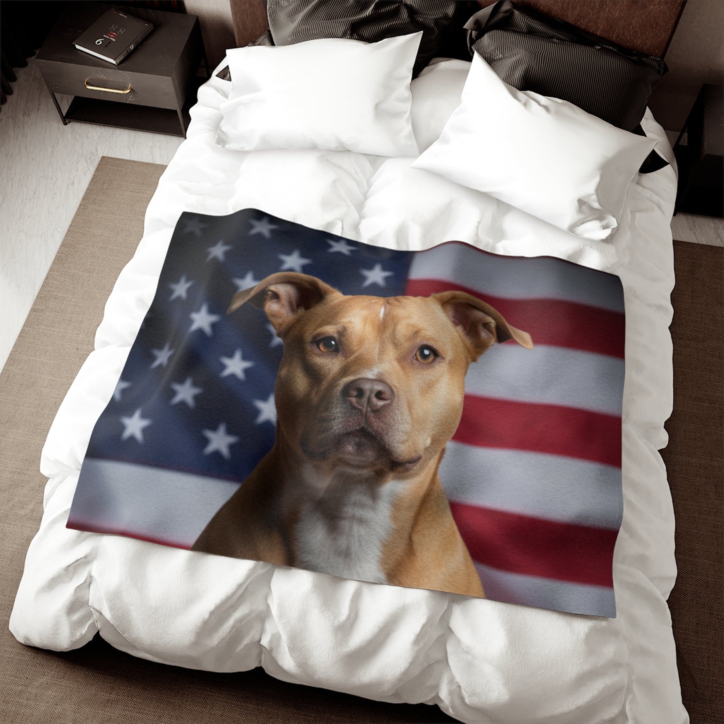 American Pit Bull Terrier Patriotic Blanket