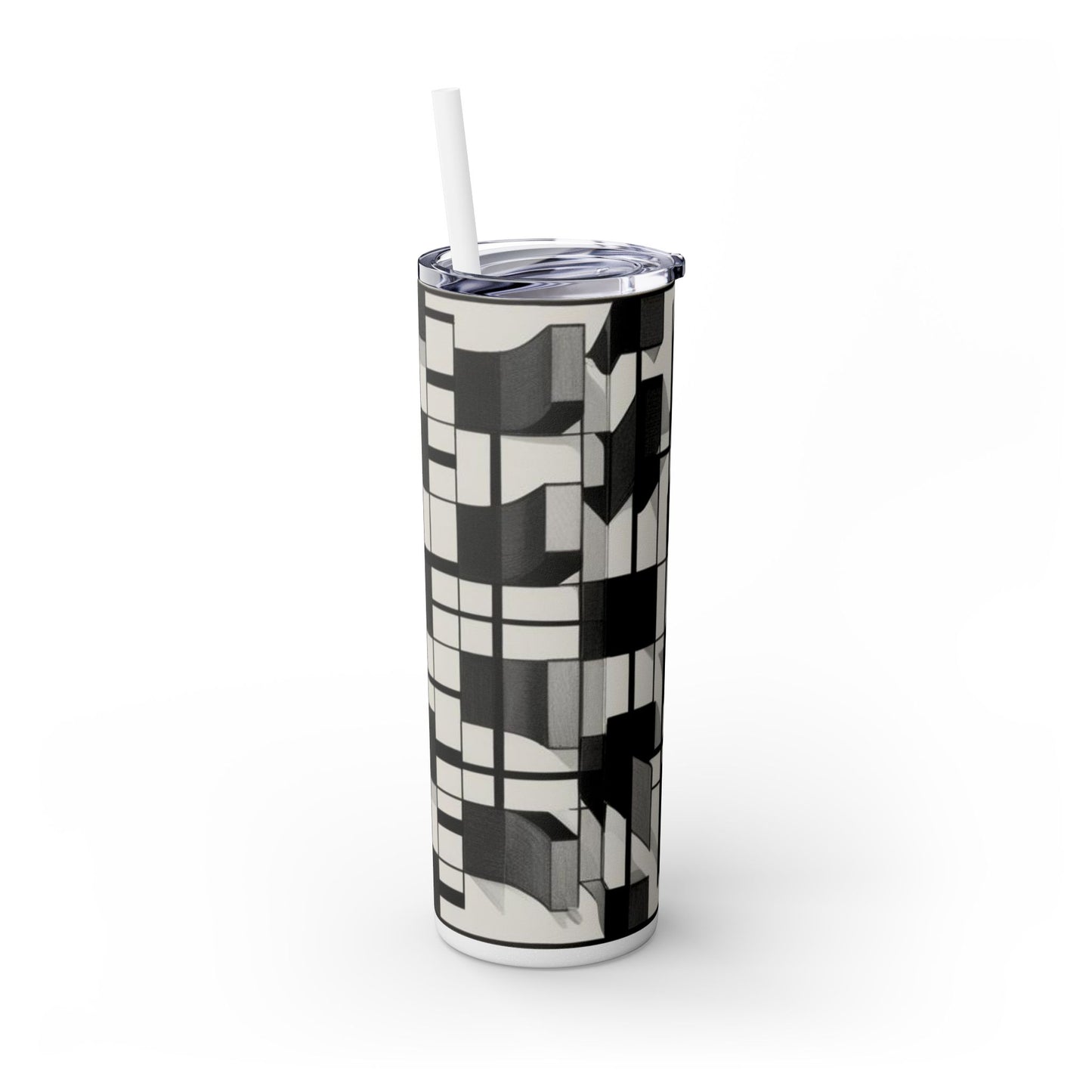 Optical Illusion Skinny Tumbler with Straw, 20oz
