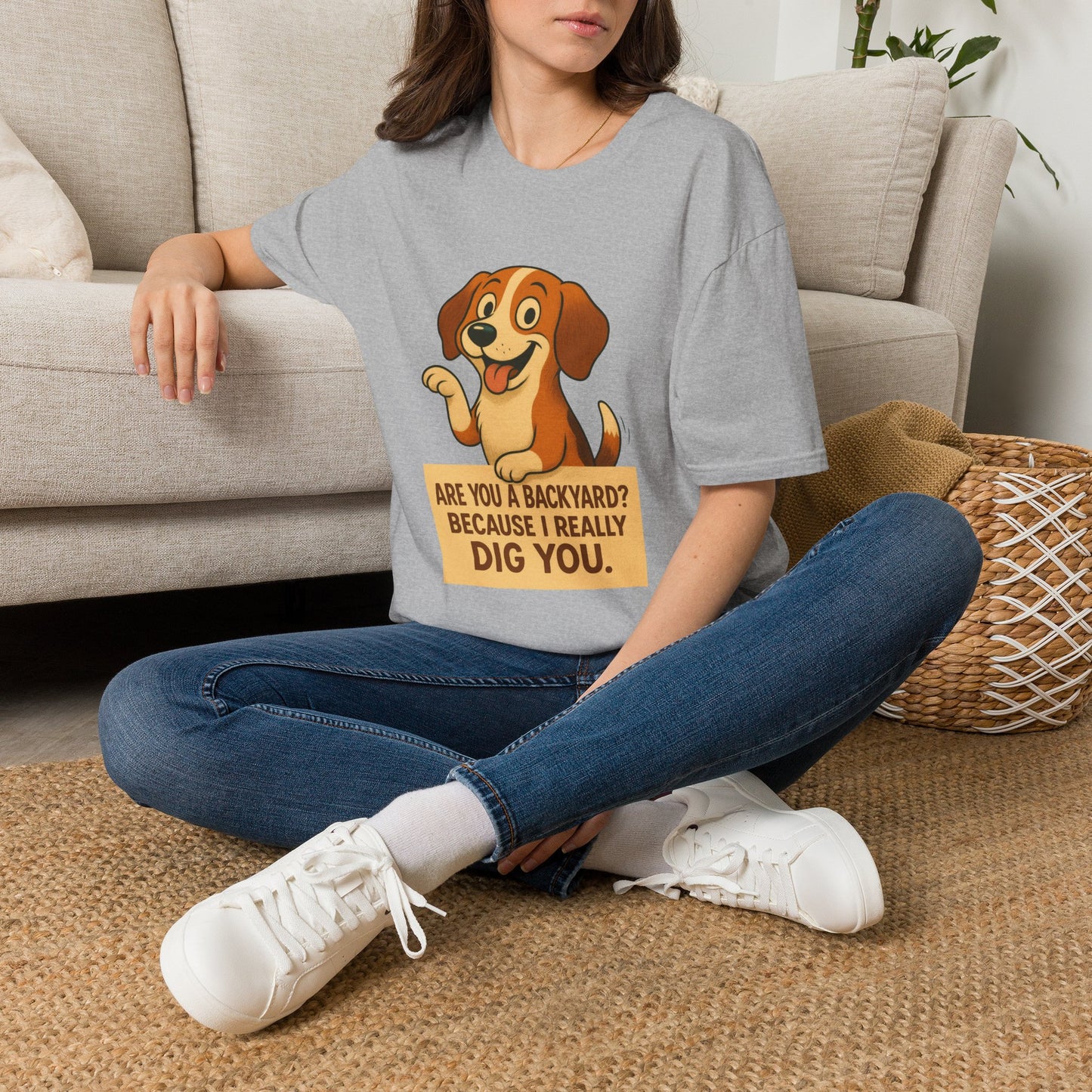 "Are You a Backyard? Because I Really Dig You" Cute Puppy Tee Shirt
