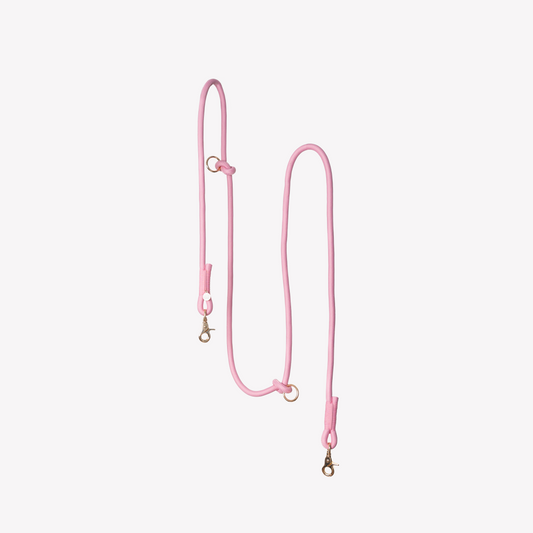 Laisse tressée mains libres « Rose »