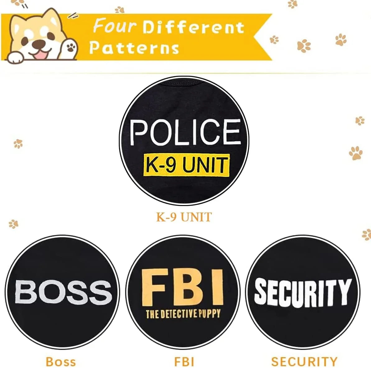Paquete de 4 camisetas para perros pequeños