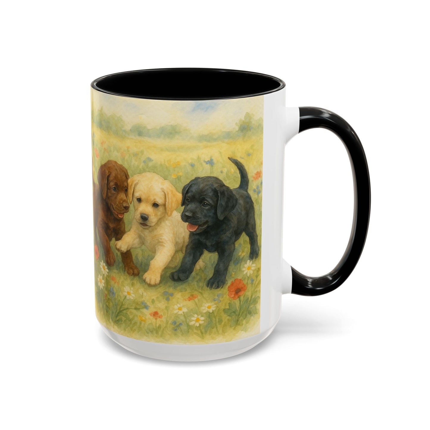 Labrador Retriever puppies Accent Mug – Ceramic Coffee Cup