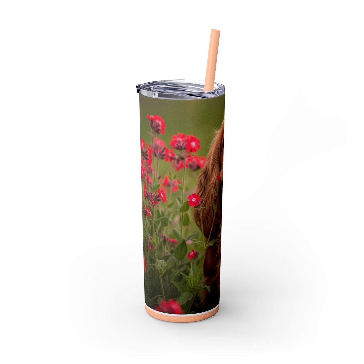 Vaso delgado con pajita de Cocker Spaniel, 20 oz