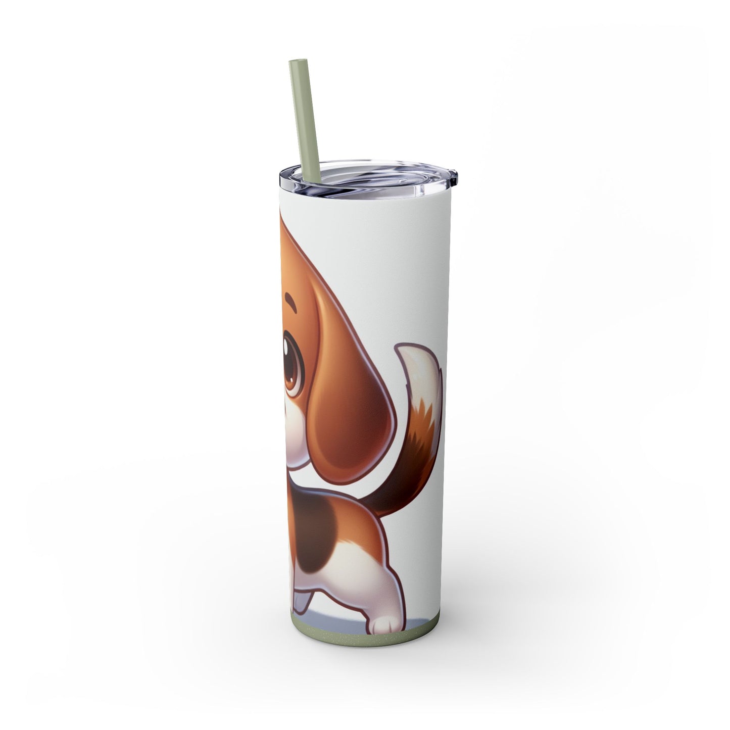 Beagle Skinny Tumbler with Straw, 20oz