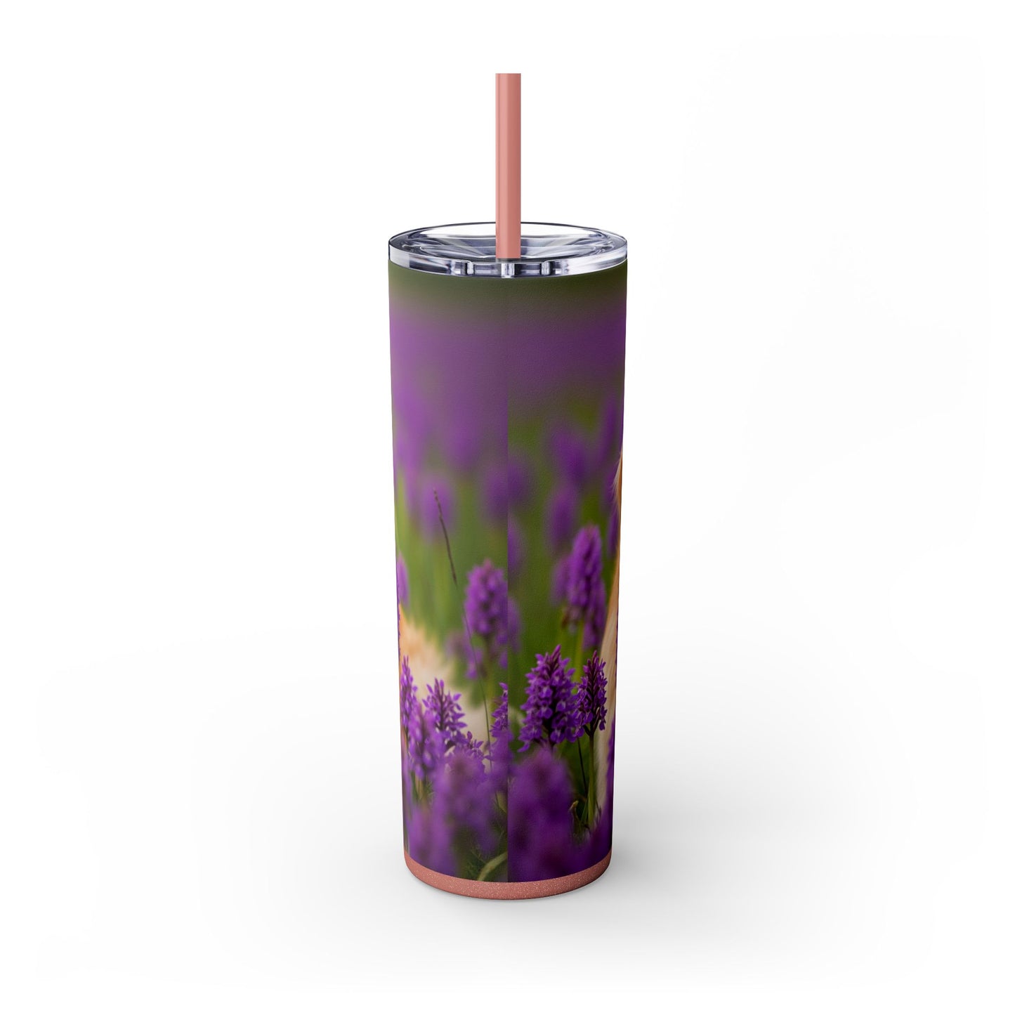 Golden Retriever Skinny Tumbler with Straw, 20oz